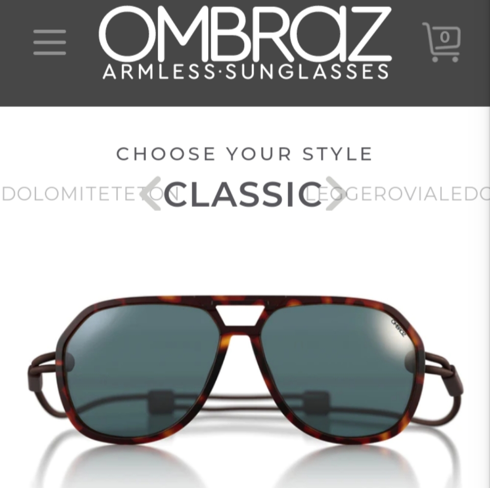 NWT Ombraz Italian Sports Sunglasses-Classics style-Narrow size-Tortoise frames